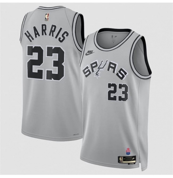 Men's San Antonio Spurs #23 Tobias Harris Silver 2026-27 Classic Edition Stitched Basketball Jersey