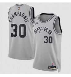Men's San Antonio Spurs #30 Julian Champagnie Silver 2026-27 Classic Edition Stitched Basketball Jersey