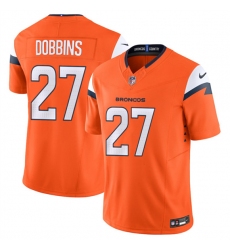 Men's Denver Broncos #27 J.K. Dobbins Orange 2025 F.U.S.E. Vapor Limited Football Stitched Jersey