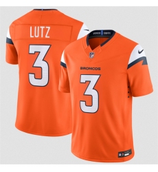 Men's Denver Broncos #3 Wil Lutz Orange 2026 F.U.S.E. Vapor Limited Stitched Football Jersey