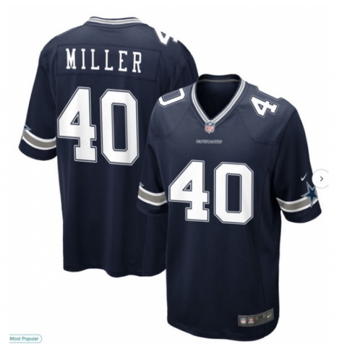 Men's Nike Dallas Cowboys Von Miller #40 Blue F U S E Stitched NFL Jersey