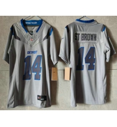 Women's Detroit Lions #14 Amon Ra St Brown Grey 2026 FUSE Rivalries Collection Limited Stitched Jersey