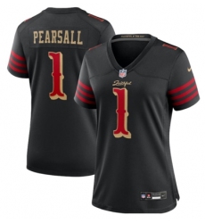 Women's San Francisco 49ers #1 Ricky Pearsall Black 2025 F.U.S.E. “Rivalries” Vapor Limited Stitched Football Jersey