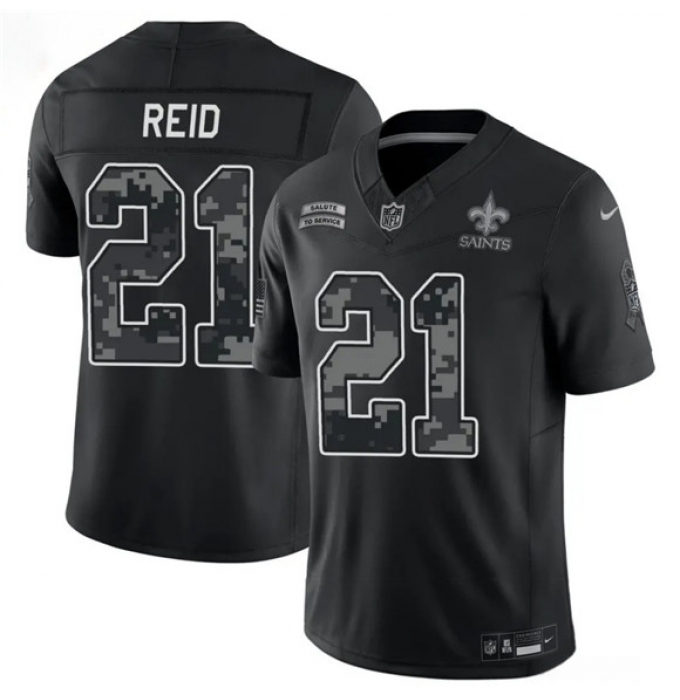 Men's New Orleans Saints #21 Justin Reid Black F.U.S.E. 2026 Salute to Service Limited Football Stitched Jersey