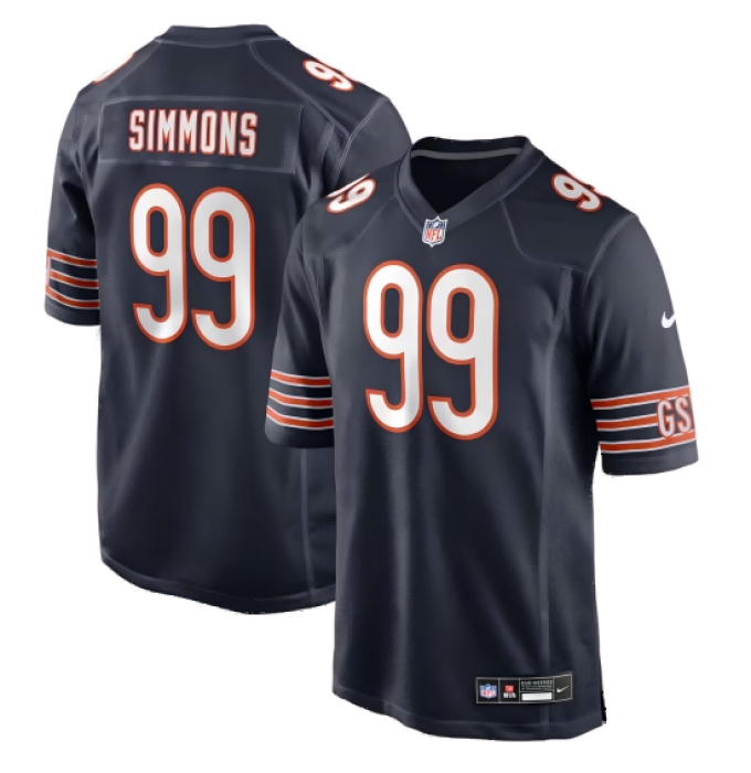 Men's Chicago Bears #99 Jeffery Simmons Nike Navy Team Game Jersey(1)