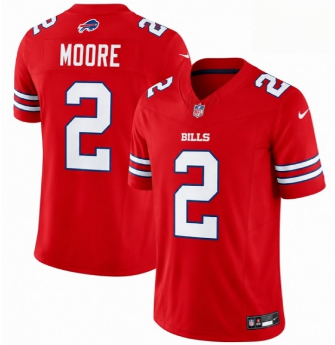 Men's Buffalo Bills #2 D.J. Moore Red 2026 F.U.S.E. Vapor Untouchable Limited Football Stitched Jersey