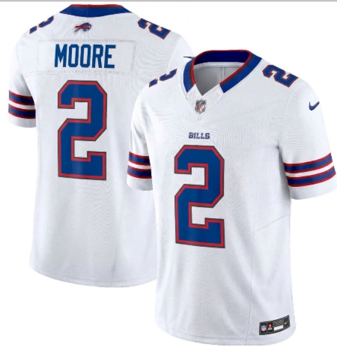 Men's Buffalo Bills #2 D.J. Moore White 2026 F.U.S.E. Vapor Untouchable Limited Football Stitched Jersey
