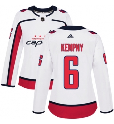 Women's Adidas Washington Capitals #6 Michal Kempny Authentic White Away NHL Jersey