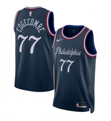 Men's Philadelphia 76ers #77 V. J. Edgecombe Navy 2025-26 City Edition Swingman Stitched Jersey