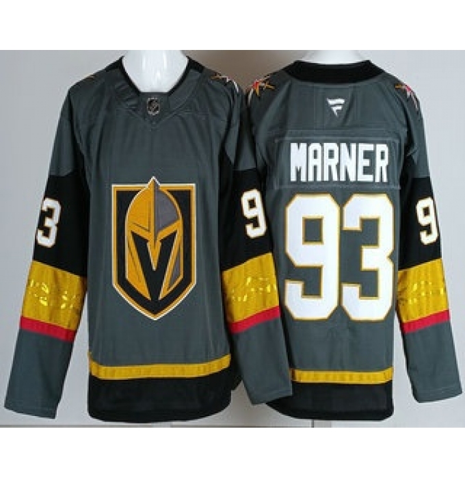 Men's Vegas Golden Knights #93 Mitch Marner Gray Authentic Jersey