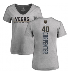 NHL Women's Adidas Vegas Golden Knights #40 Ryan Carpenter Gray Backer Slim Fit V-Neck T-Shir