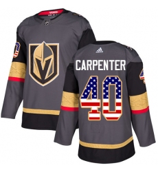 Youth Adidas Vegas Golden Knights #40 Ryan Carpenter Authentic Gray USA Flag Fashion NHL Jersey