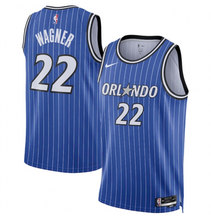 Men's Orlando Magic #22 Franz Wagner Blue 2025 Icon Edition Stitched Basketball Jersey