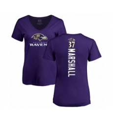Football Women's Baltimore Ravens #37 Iman Marshall Purple Backer T-Shirt