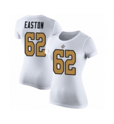Football Women's New Orleans Saints #62 Nick Easton White Rush Pride Name & Number T-Shirt