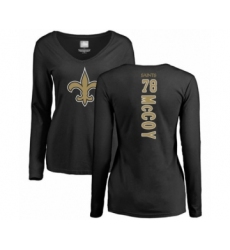 Football Women's New Orleans Saints #78 Erik McCoy Black Backer Slim Fit Long Sleeve T-Shirt