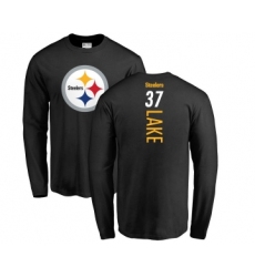 Football Pittsburgh Steelers #37 Carnell Lake Black Backer Long Sleeve T-Shirt