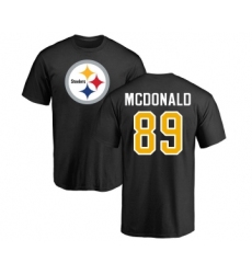 Football Pittsburgh Steelers #89 Vance McDonald Black Name & Number Logo T-Shirt