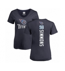 Football Women's Tennessee Titans #98 Jeffery Simmons Navy Blue Backer T-Shirt