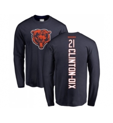 Football Chicago Bears #21 Ha Clinton-Dix Navy Blue Backer Long Sleeve T-Shirt