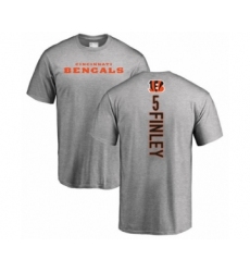 Football Cincinnati Bengals #5 Ryan Finley Ash Backer T-Shirt