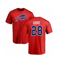 Football Buffalo Bills #28 Frank Gore Red Name & Number Logo T-Shirt