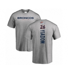 Football Denver Broncos #26 Isaac Yiadom Ash Backer T-Shirt