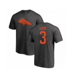 Football Denver Broncos #3 Drew Lock Ash One Color T-Shirt