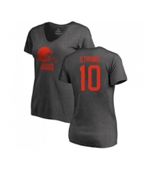 Football Women's Cleveland Browns #10 Jaelen Strong Ash One Color T-Shirt