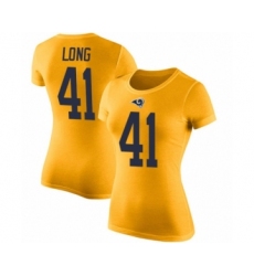 Women's Los Angeles Rams #41 David Long Gold Rush Pride Name & Number T-Shirt