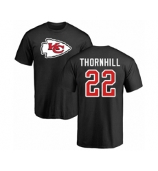 Football Kansas City Chiefs #22 Juan Thornhill Black Name & Number Logo T-Shirt
