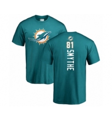 Football Miami Dolphins #81 Durham Smythe Aqua Green Backer T-Shirt