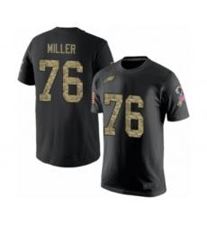 Philadelphia Eagles #76 Shareef Miller Black Camo Salute to Service T-Shirt