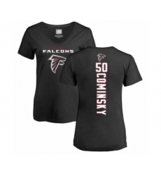Football Women's Atlanta Falcons #50 John Cominsky Black Backer T-Shirt