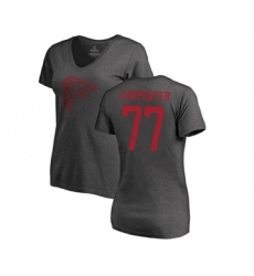Football Women's Atlanta Falcons #77 James Carpenter Ash One Color T-Shirt