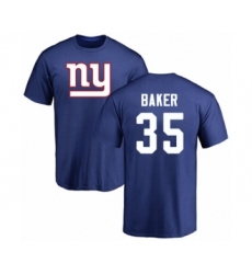 Football New York Giants #35 Deandre Baker Royal Blue Name & Number Logo T-Shirt