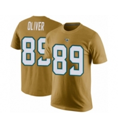 Football Men's Jacksonville Jaguars #89 Josh Oliver Gold Rush Pride Name & Number T-Shirt