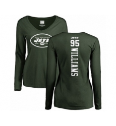 Football Women's New York Jets #95 Quinnen Williams Green Backer Long Sleeve T-Shirt