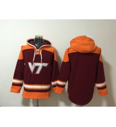 Men's Virginia Tech Hokies Blank Wine Ageless Must-Have Lace-Up Pullover Hoodie