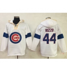 Cubs #44 Anthony Rizzo White Pullover MLB Hoodie
