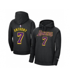 Men's Los Angeles Lakers #7 Carmelo Anthony 2021 Black Pullover Basketball Hoodie