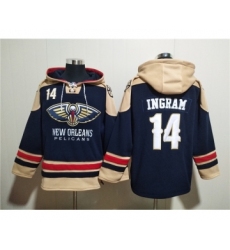 Men's New Orleans Pelicans #14 Brandon Ingram Navy Ageless Must-Have Lace-Up Pullover Hoodie