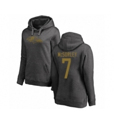 Football Women's Baltimore Ravens #7 Trace McSorley Ash One Color Pullover Hoodie