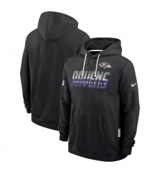 Men's Baltimore Ravens Black Sideline Standard Issue Top Prospect Dri-FIT Hoodie