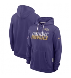 Men's Baltimore Ravens Purple Sideline Standard Issue Top Prospect Dri-FIT Hoodie