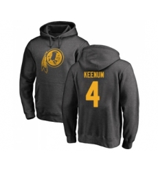 Football Washington Redskins #4 Case Keenum Ash One Color Pullover Hoodie