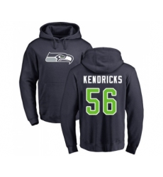 Football Seattle Seahawks #56 Mychal Kendricks Navy Blue Name & Number Logo Pullover Hoodie