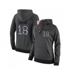 Football Women's Seattle Seahawks #18 Jaron Brown Stitched Black Anthracite Salute to Service Player Performance Hoodie