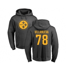 Football Pittsburgh Steelers #78 Alejandro Villanueva Ash One Color Pullover Hoodie