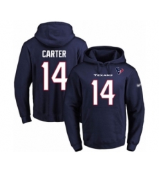 Football Men's Houston Texans #14 DeAndre Carter Navy Blue Name & Number Pullover Hoodie